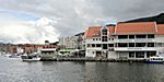 Bergen, Blick vom Fischmarkt Richtung Bryggen