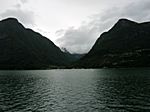 Blick ins Buerbreen- Tal, der Gletscher ist leider von den Wolken verdeckt