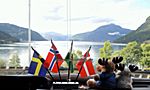 Kinsarvik, Blick aus dem Wohnmobil in den Hardangerfjord...