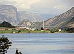 Blick von der Fährstation Lauvik in den Lysefjord